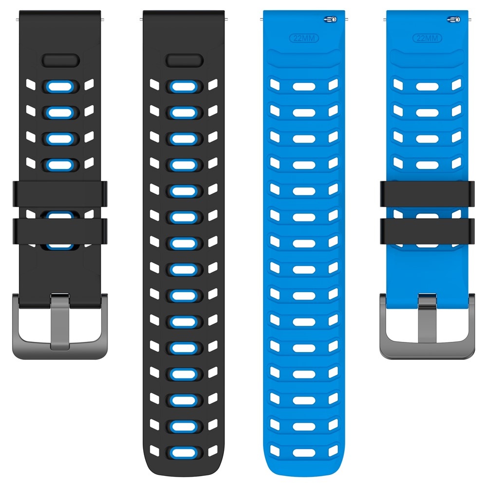 Scheme silikonový řemínek 22mm na Garmin Forerunner 970/Forerunner 570 47mm/265 - černý/modrý