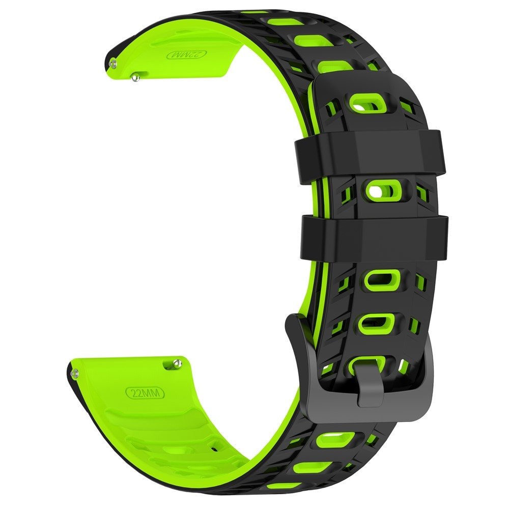 Scheme silikonový řemínek 22mm na Garmin Forerunner 970/Forerunner 570 47mm/265 - černý/zelený