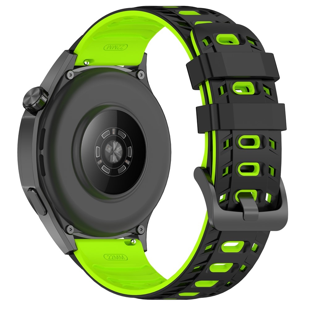 Scheme silikonový řemínek 22mm na Garmin Forerunner 970/Forerunner 570 47mm/265 - černý/zelený