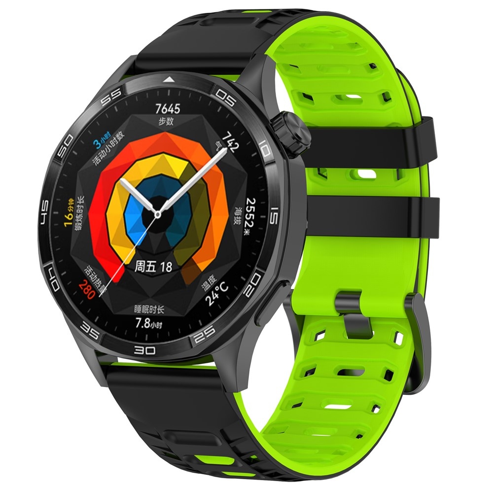 Scheme silikonový řemínek 22mm na Garmin Forerunner 970/Forerunner 570 47mm/265 - černý/zelený