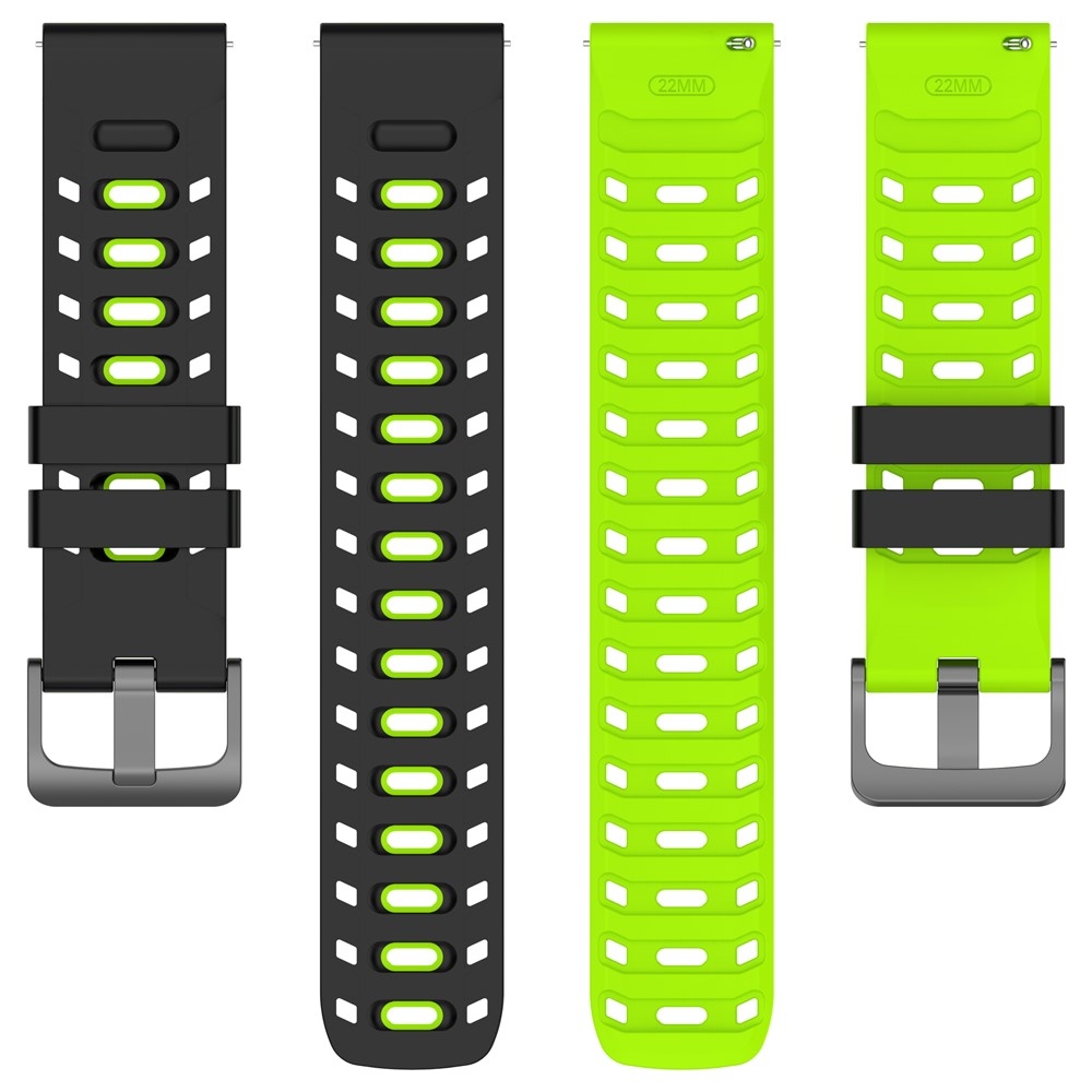 Scheme silikonový řemínek 22mm na Garmin Forerunner 970/Forerunner 570 47mm/265 - černý/zelený