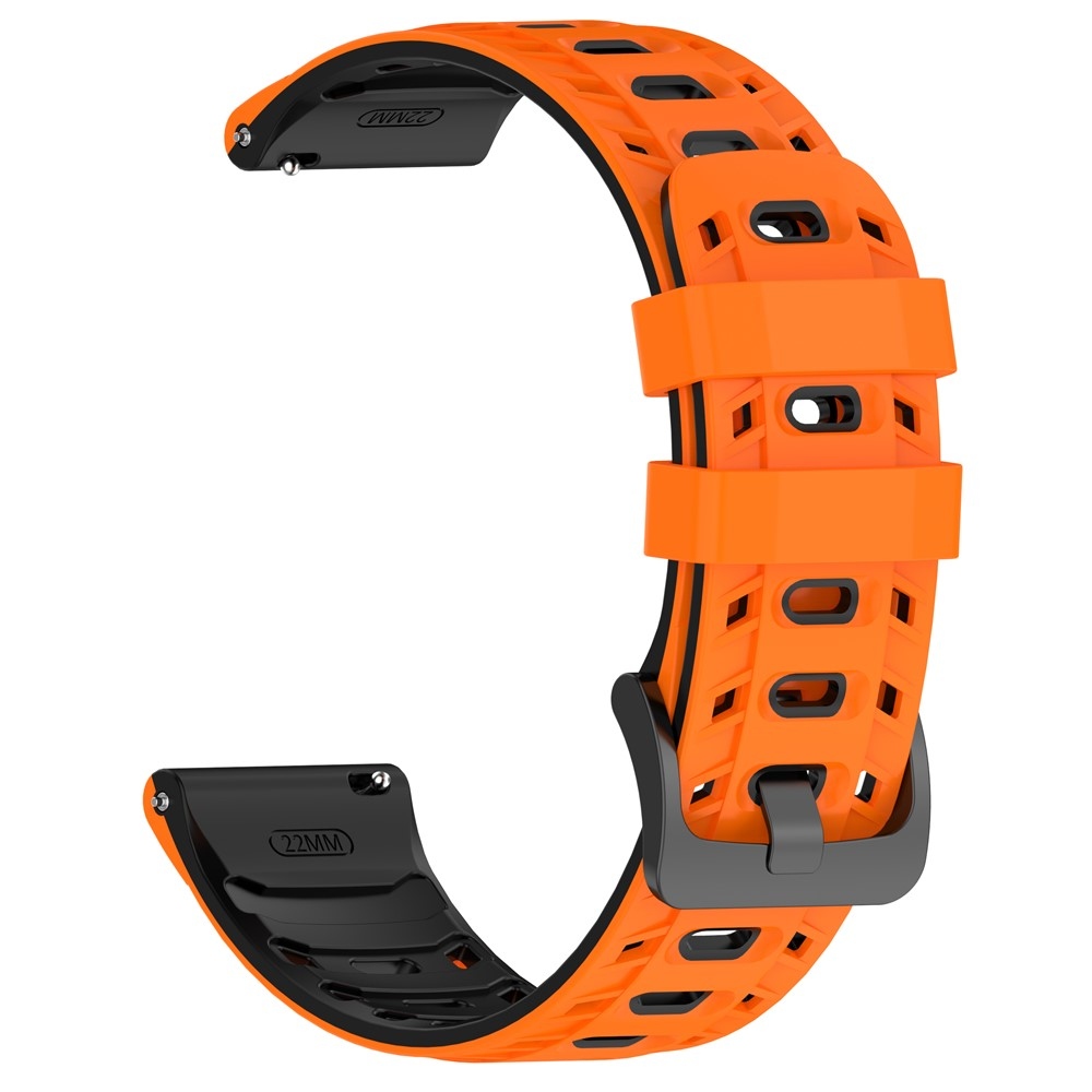 Scheme silikonový řemínek 22mm na Garmin Forerunner 970/Forerunner 570 47mm/265 - oranžový/černý