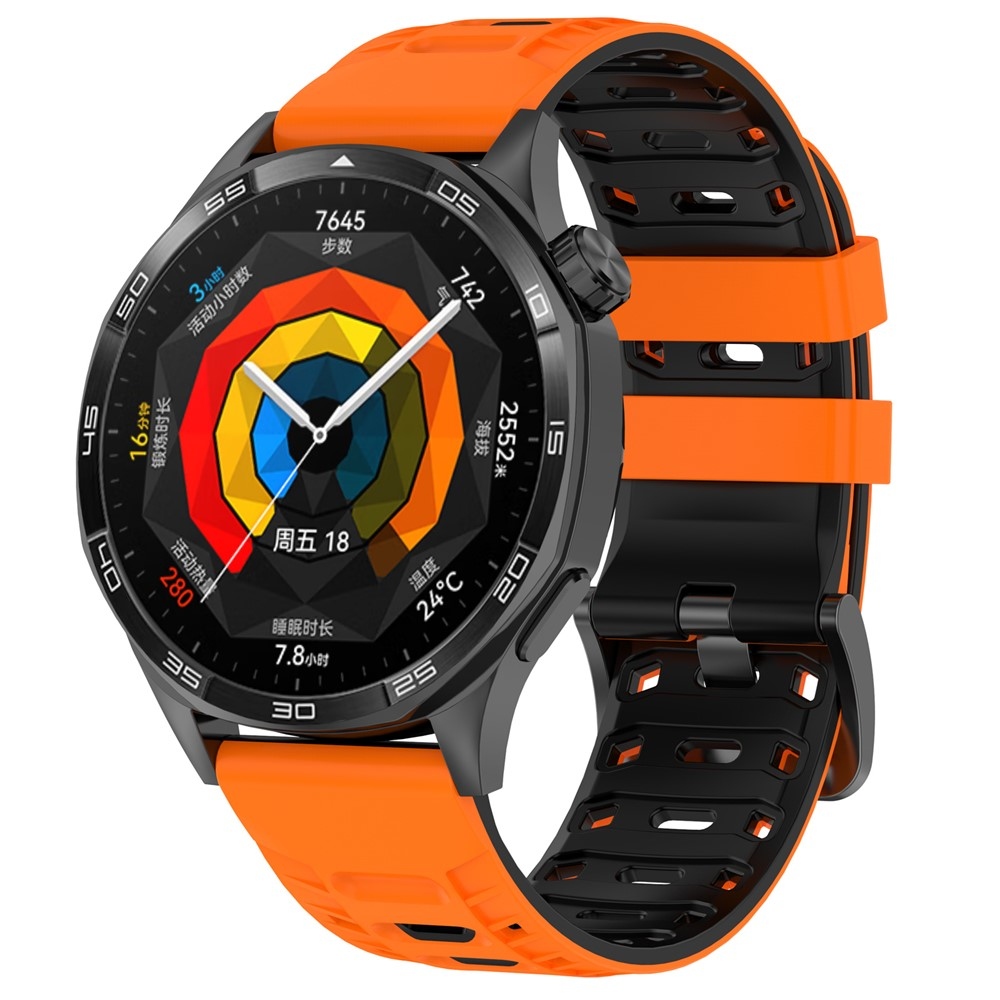 Scheme silikonový řemínek 22mm na Garmin Forerunner 970/Forerunner 570 47mm/265 - oranžový/černý