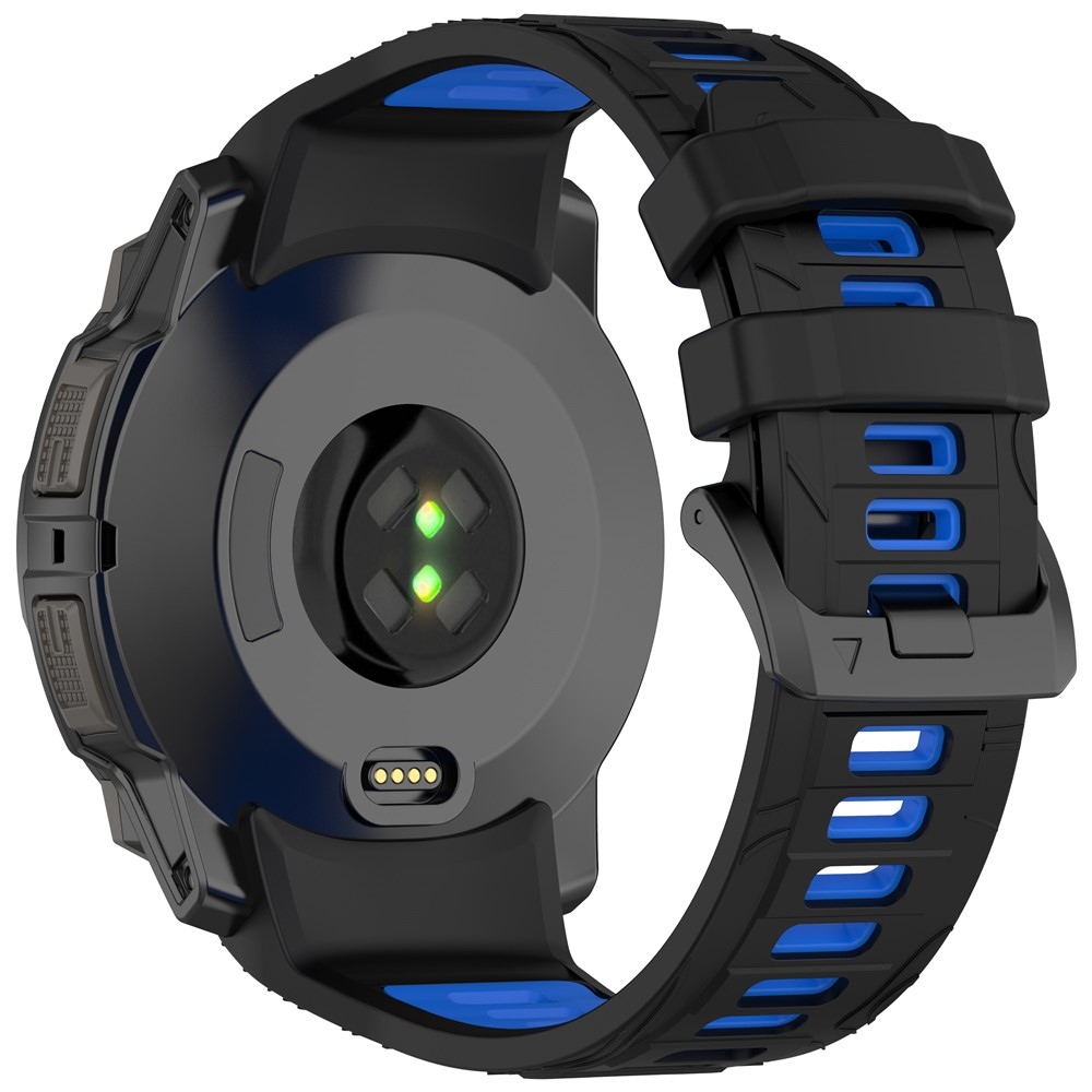 Scheme silikonový řemínek 22mm na Garmin Instinct 3 45mm/Instinct 3 Solar 45mm - černý/modrý
