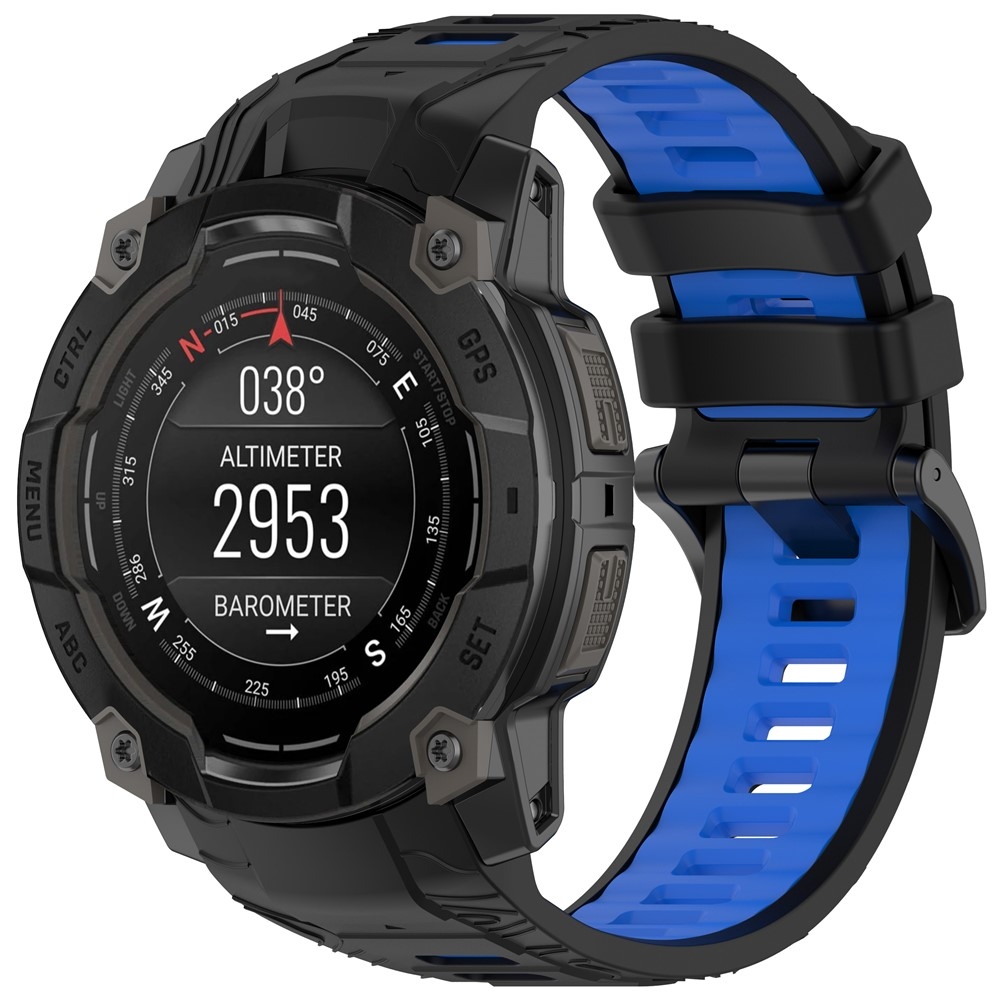 Scheme silikonový řemínek 22mm na Garmin Instinct 3 45mm/Instinct 3 Solar 45mm - černý/modrý