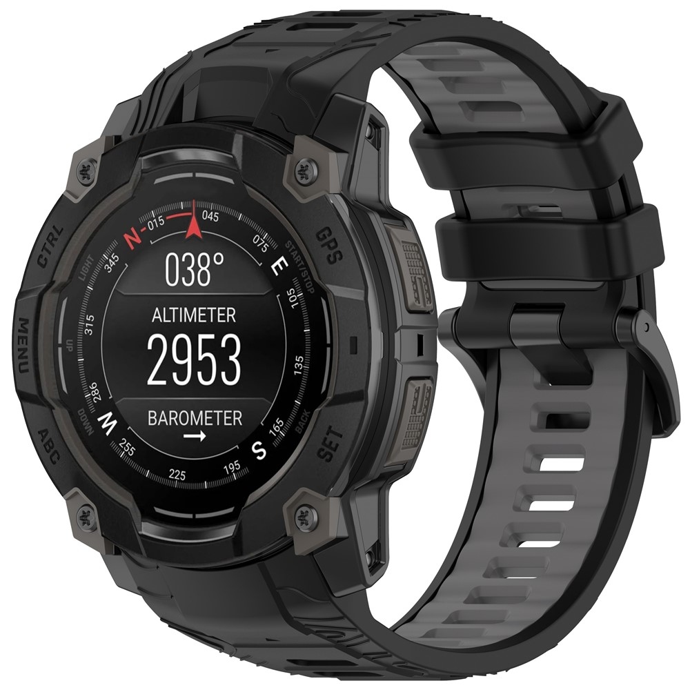 Scheme silikonový řemínek 22mm na Garmin Instinct 3 45mm/Instinct 3 Solar 45mm - černý/šedý