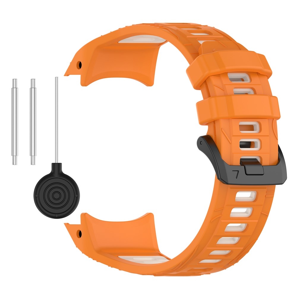 Scheme silikonový řemínek 22mm na Garmin Instinct 3 45mm/Instinct 3 Solar 45mm - oranžový/béžový