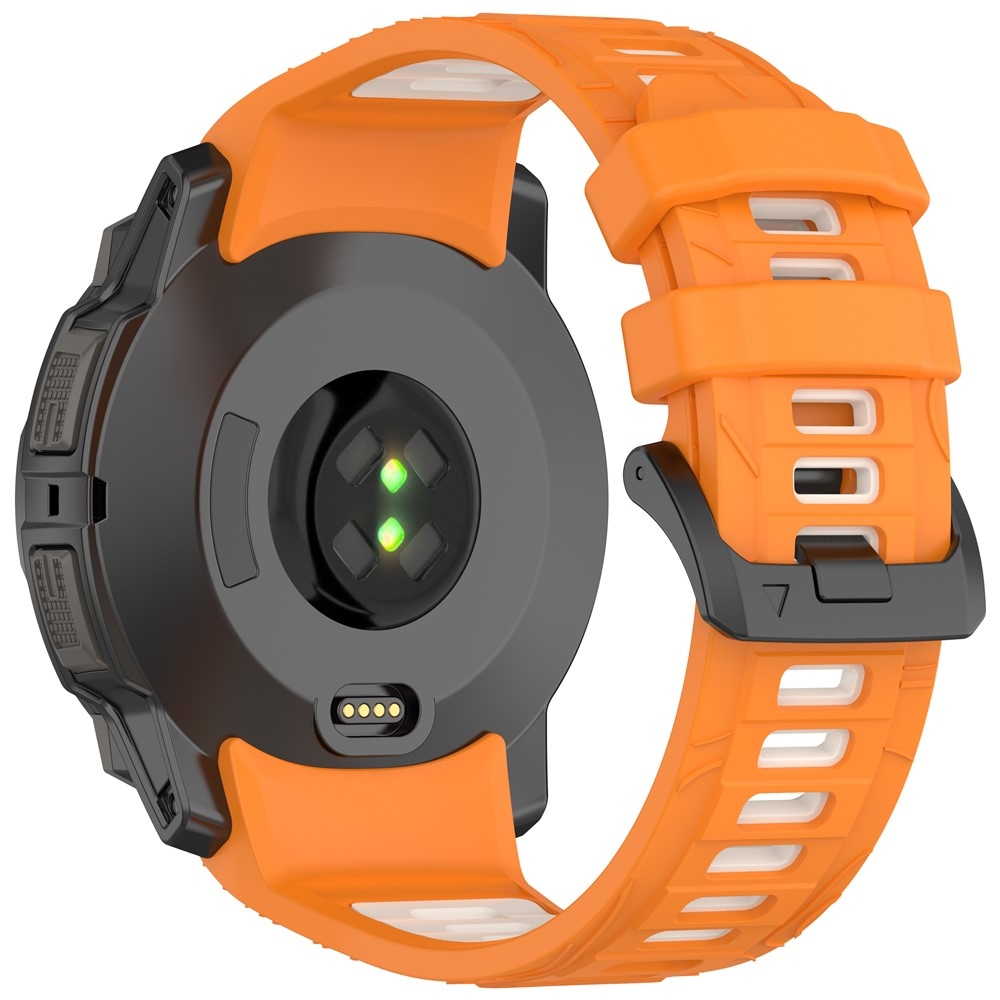 Scheme silikonový řemínek 22mm na Garmin Instinct 3 45mm/Instinct 3 Solar 45mm - oranžový/béžový