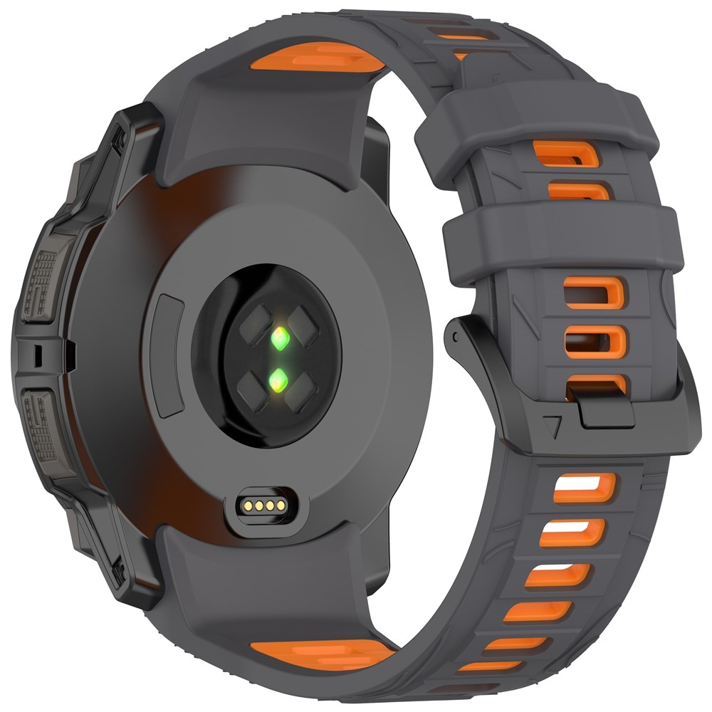 Scheme silikonový řemínek 22mm na Garmin Instinct 3 45mm/Instinct 3 Solar 45mm - šedý/oranžový