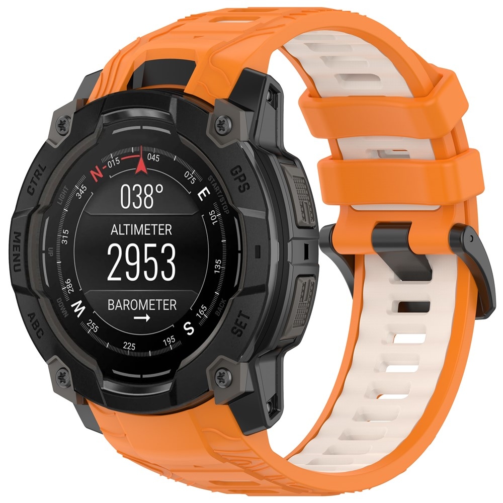 Scheme silikonový řemínek 26mm na Garmin Instinct 3 50mm/Instinct 3 Solar 50mm - oranžový/béžový