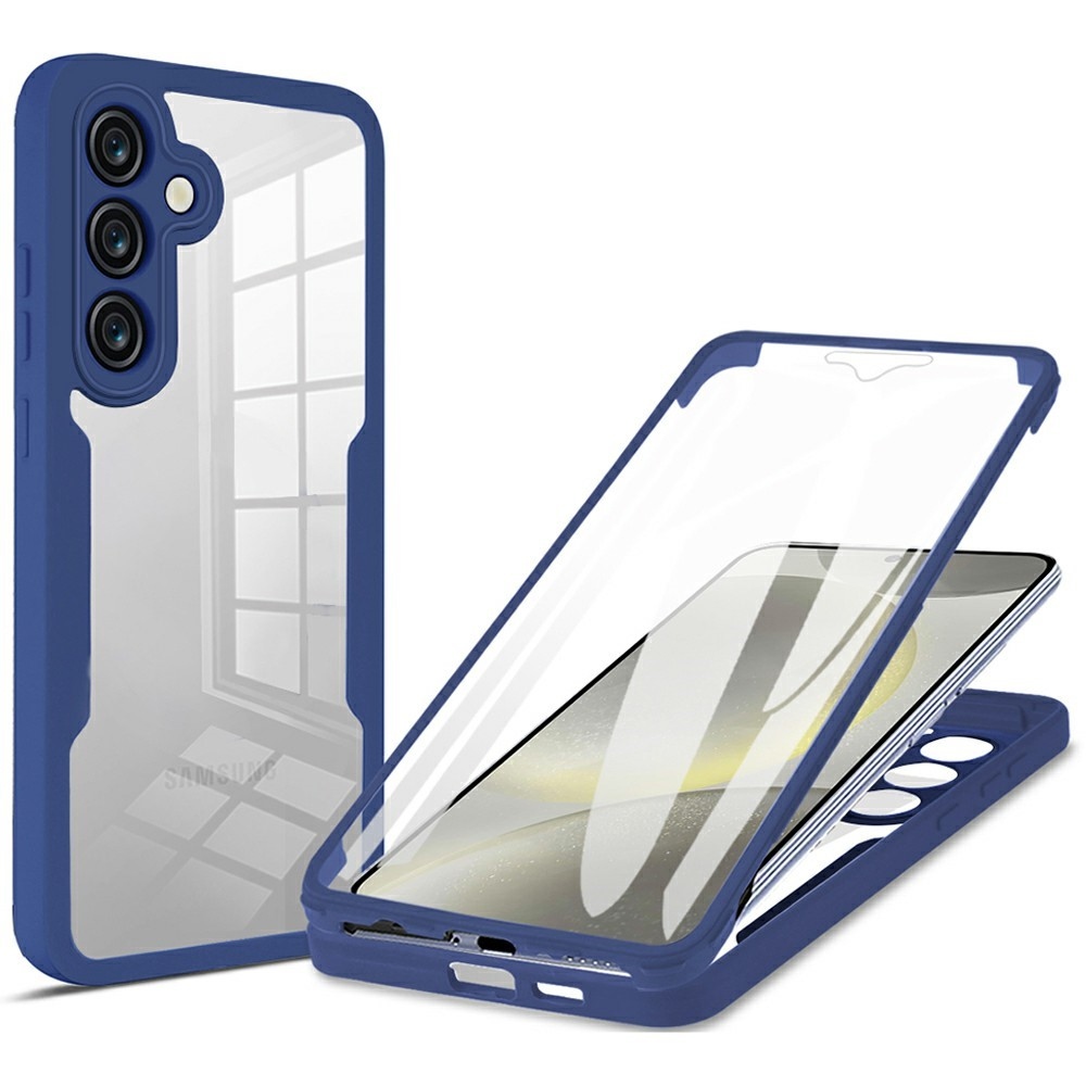 Acryl gelový obal s rámečkem pro ochranou displeje na Samsung Galaxy S25 FE - modrý