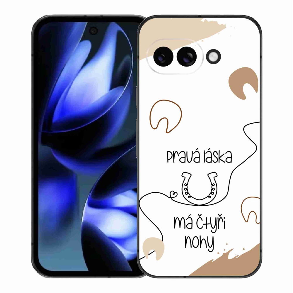 Gelový kryt mmCase na Google Pixel 9a - koňský motiv bílé pozadí