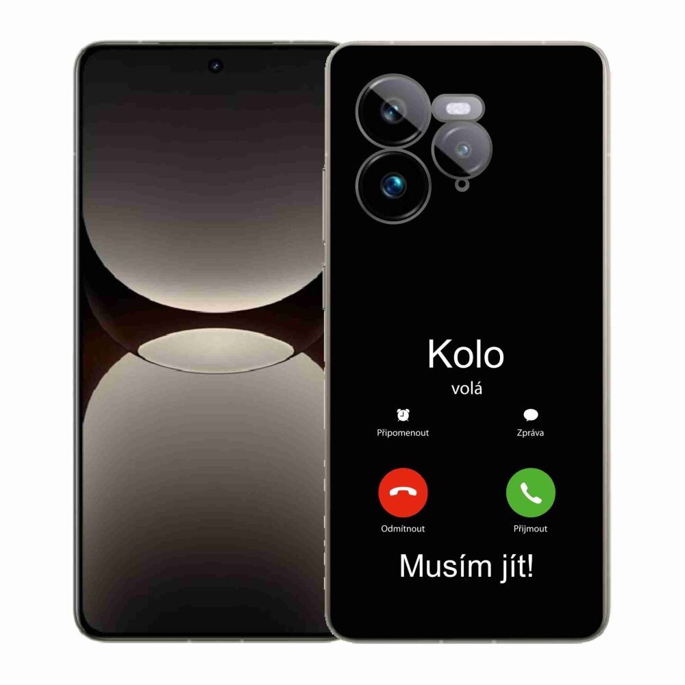 Gelový kryt mmCase na Realme GT 7 Pro 5G - kolo volá černé pozadí