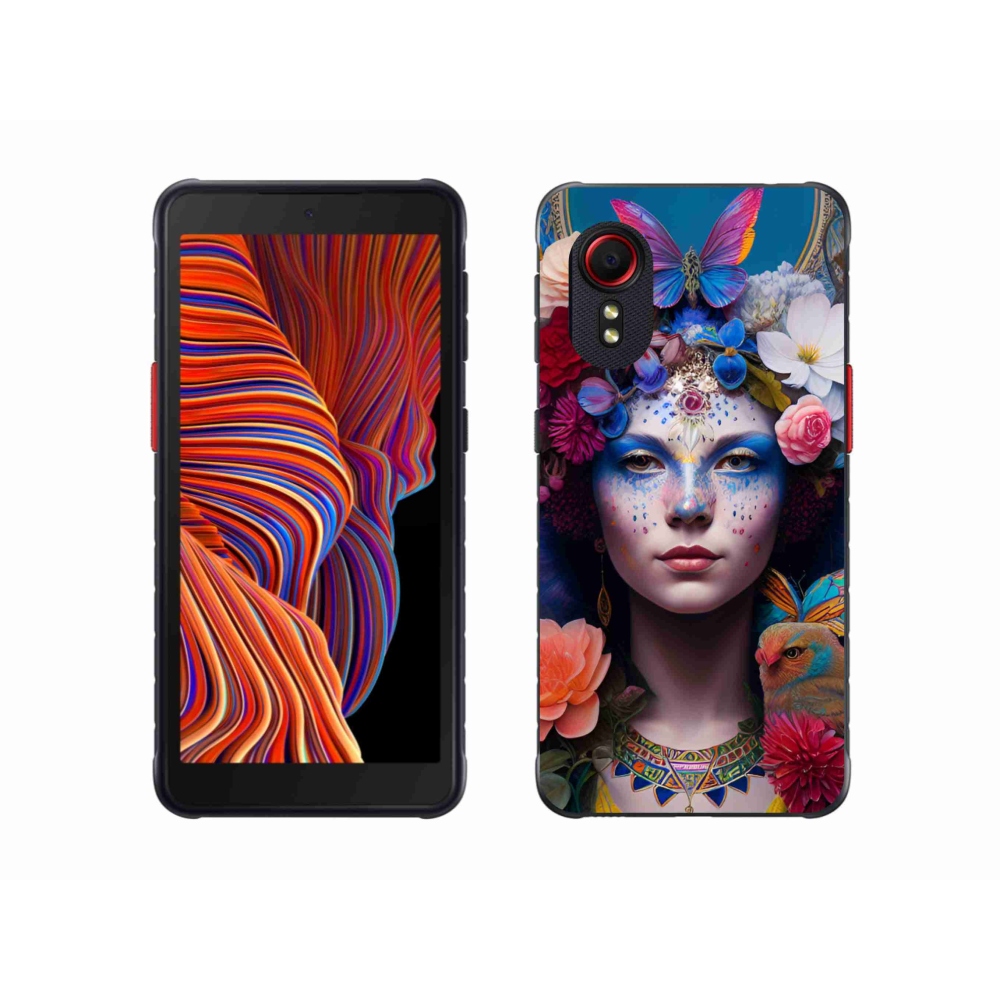 Gelový kryt mmCase na Samsung Galaxy Xcover 5 - žena s květinami