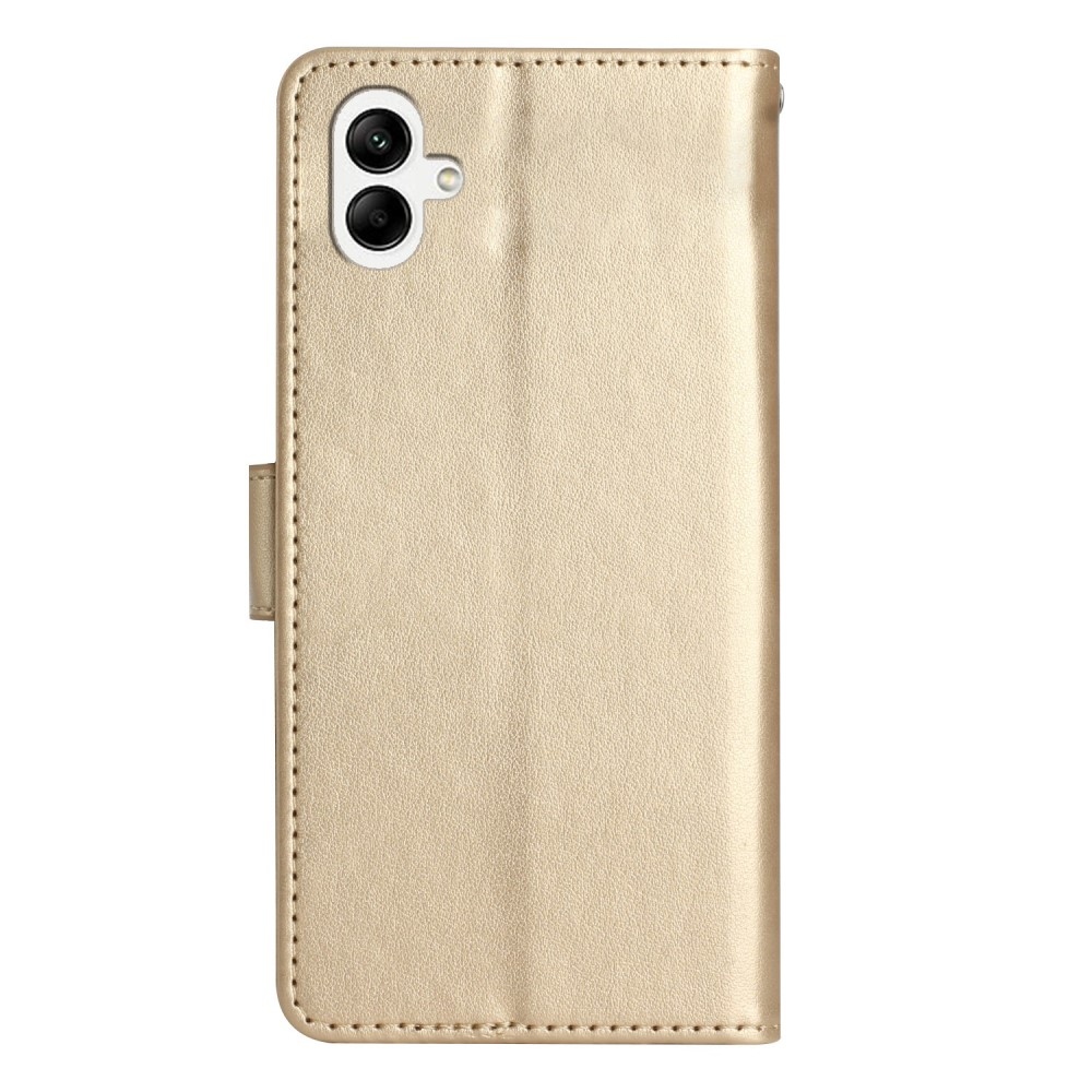 Flowers knížkové pouzdro na Samsung Galaxy A06 4G - zlaté