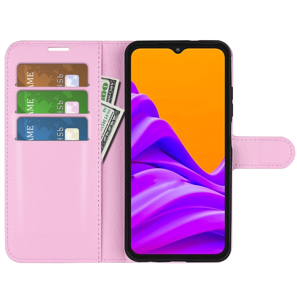 Litchi knížkové pouzdro na Samsung Galaxy Xcover 7 Pro - růžové