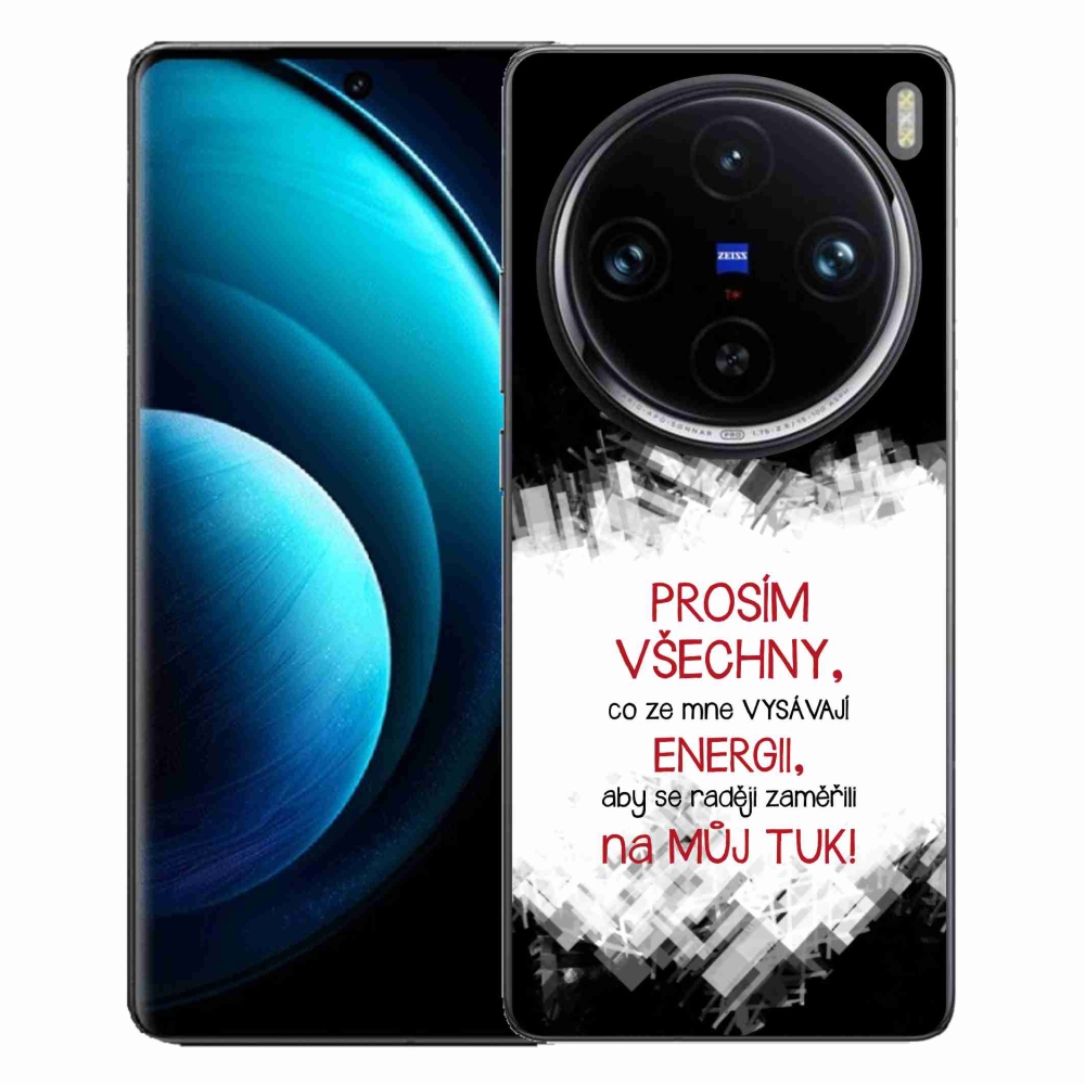 Gelový kryt mmCase na Vivo X100 Pro 5G - vtipný text 1 červený