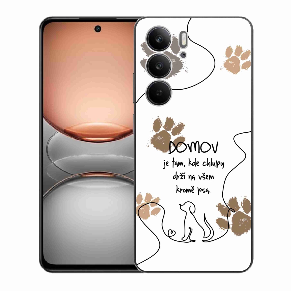 Gelový kryt mmCase na Realme C75 - psí motiv bílé pozadí