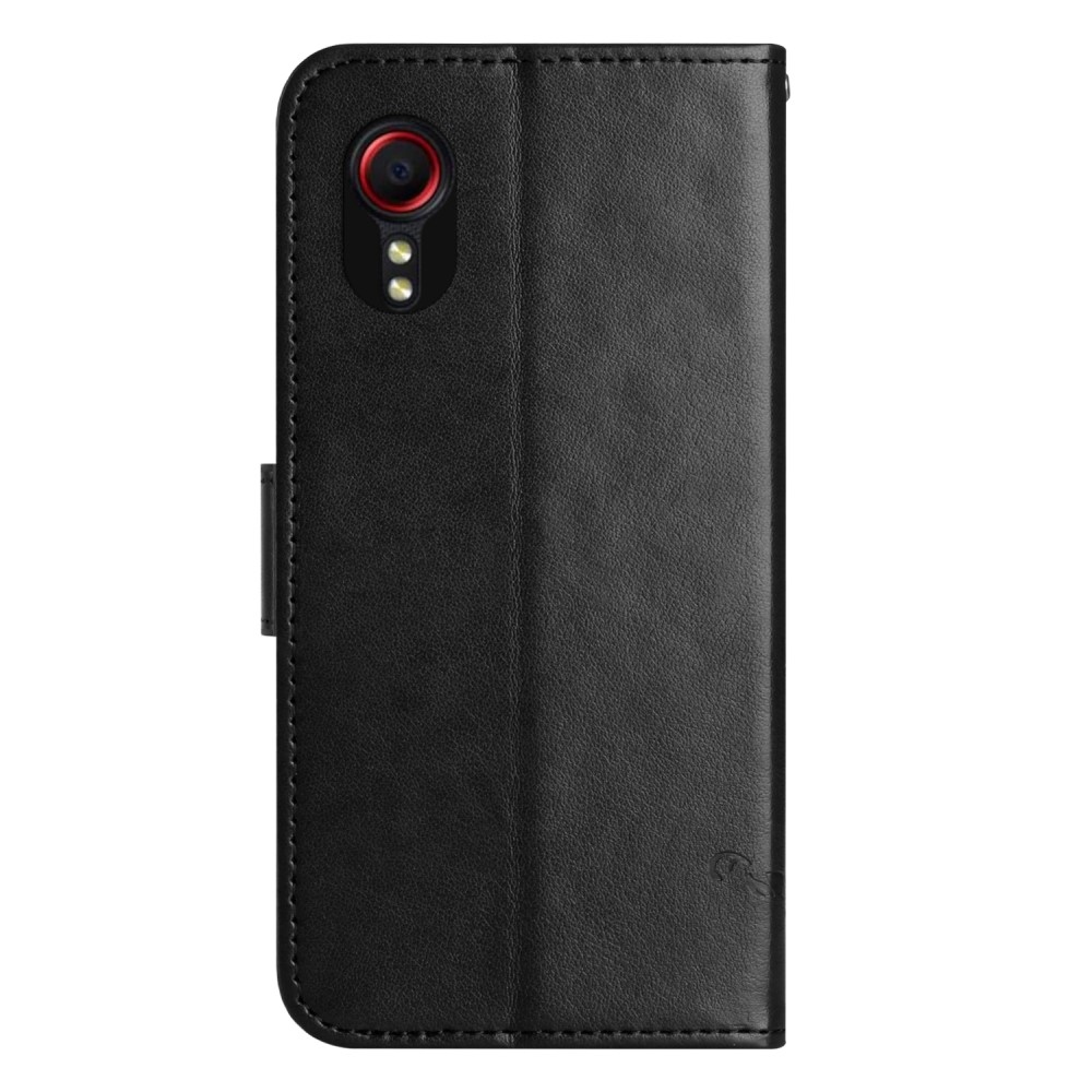 Flower knížkové pouzdro na Samsung Galaxy Xcover 7 - černé