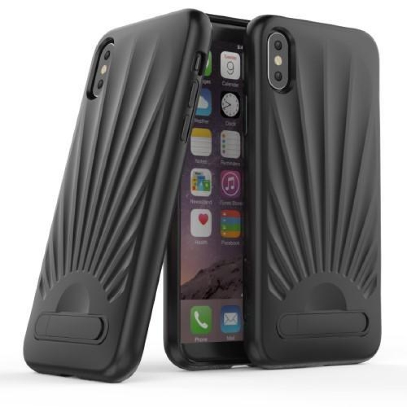 Sea gelový obal s výklopným stojánkem na iPhone X - černý