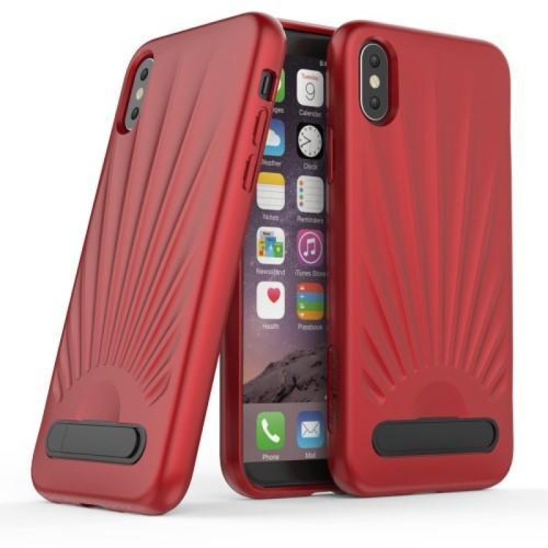 Sea gelový obal s výklopným stojánkem na iPhone X - červený
