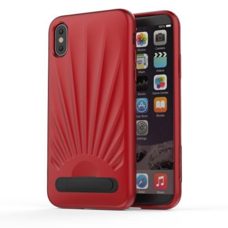 Sea gelový obal s výklopným stojánkem na iPhone X - červený