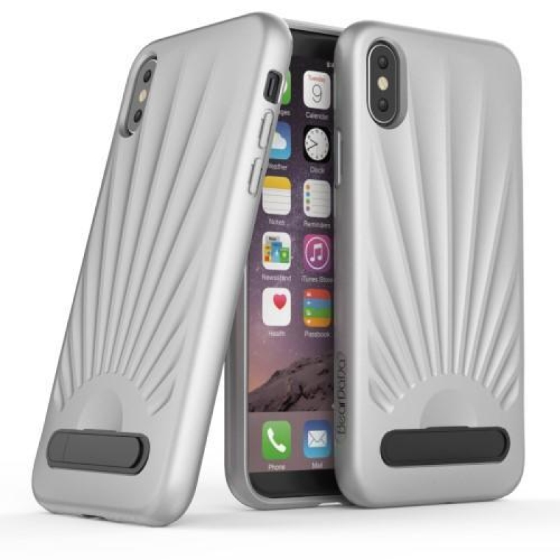 Sea gelový obal s výklopným stojánkem na iPhone X - šedý