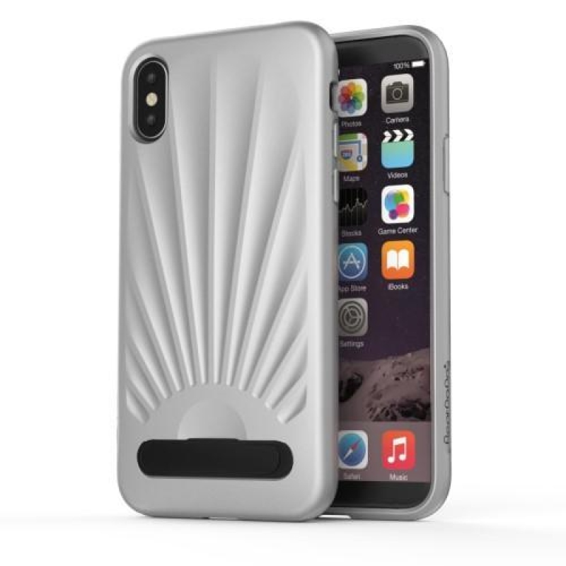 Sea gelový obal s výklopným stojánkem na iPhone X - šedý