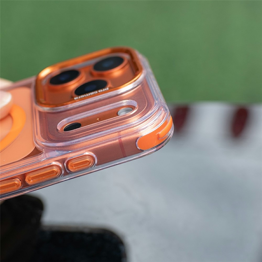Seamle gelový kryt s pevnými zády a MagSafe + šňůrka na iPhone 18 Pro Max/17 Pro Max - oranžový