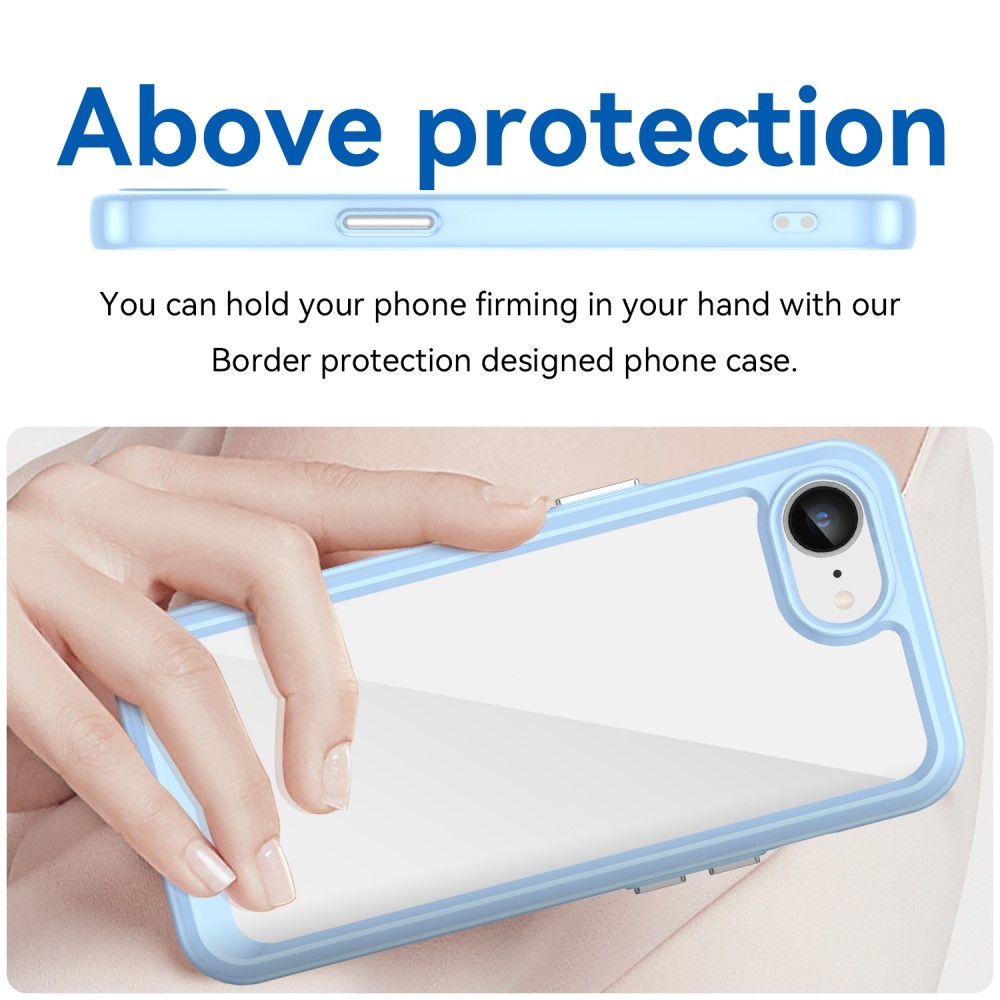 Gelový obal s pevnými zády na iPhone 16e - modrý