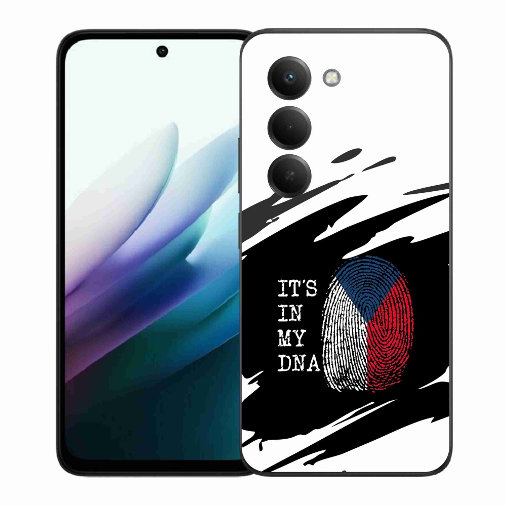 Gelový kryt mmCase na Xiaomi Redmi 15 4G/5G (171mm) - vlajka otisk prstu černobílé pozadí