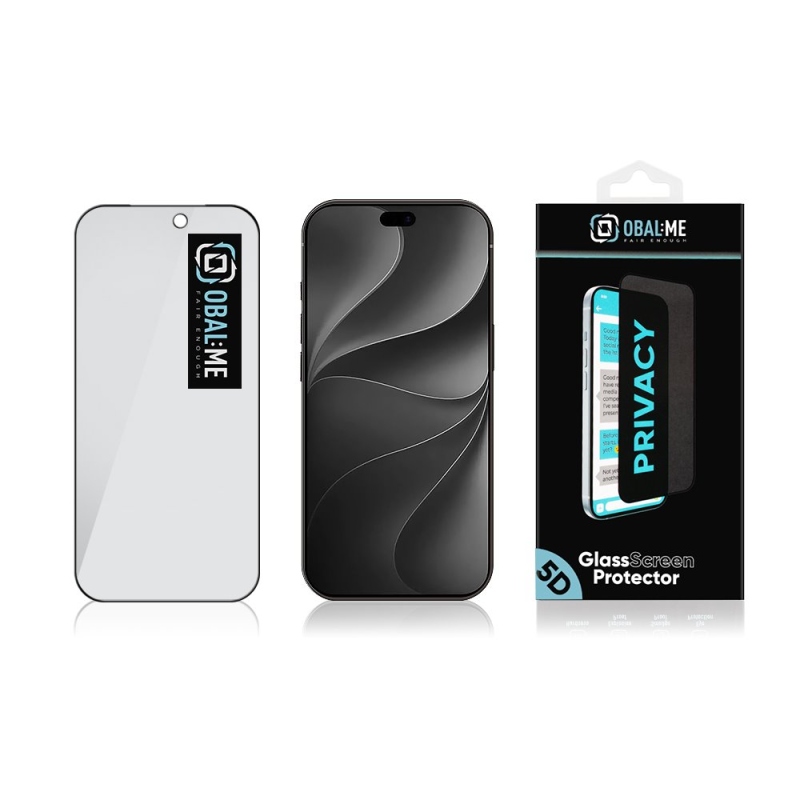 OBAL:ME Privacy 5D Tvrzené Sklo pro Apple iPhone 18 Pro Black
