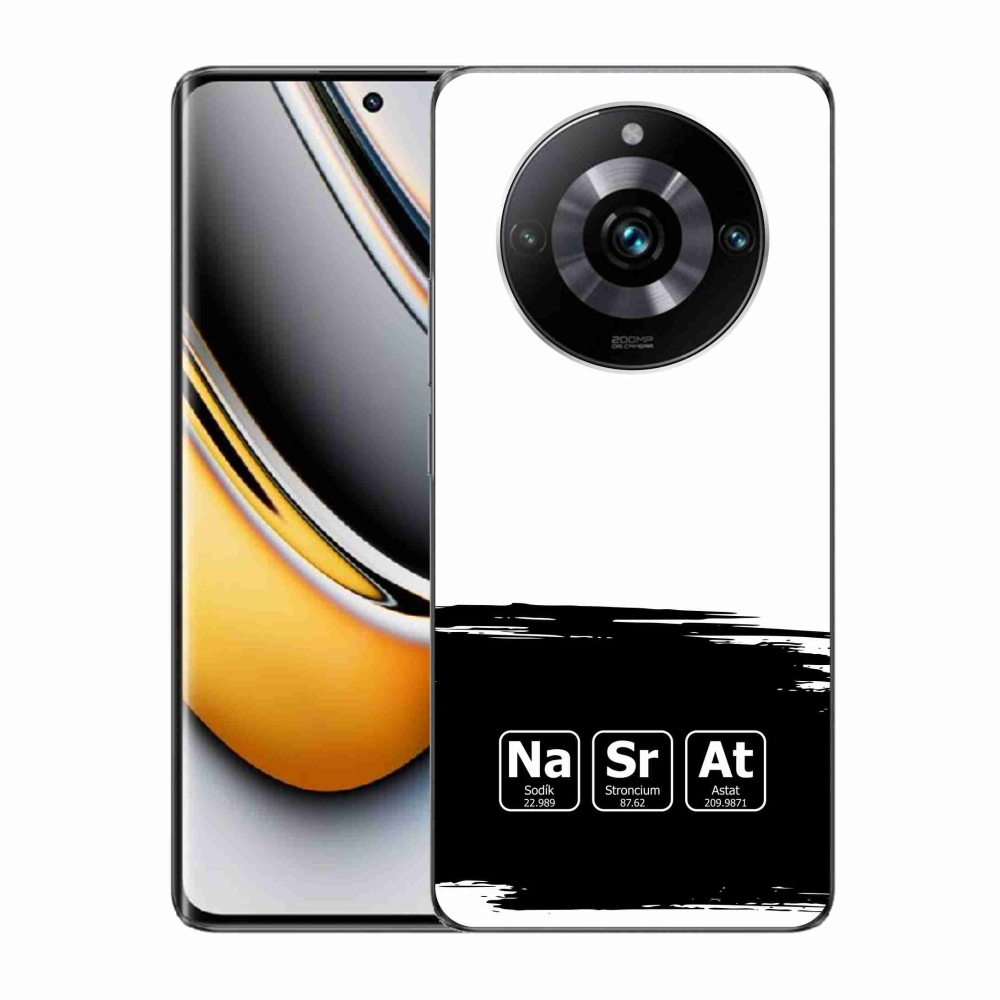 Gelový kryt mmCase na Realme 11 Pro/11 Pro+ - chemické prvky černobílé pozadí