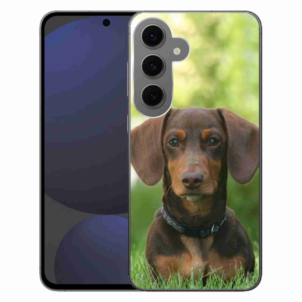 Gelový obal mmCase na Samsung Galaxy S24 FE - hnědý jezevčík