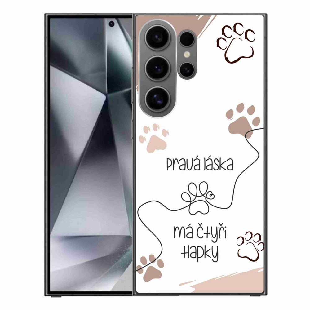 Gelový kryt mmCase na Samsung Galaxy S24 Ultra - psí motiv 1 bílé pozadí