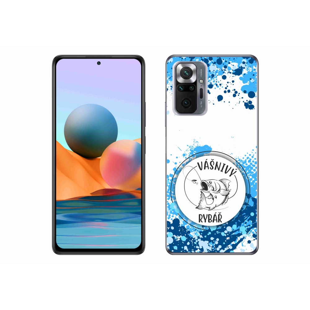 Gelový kryt mmCase na Xiaomi Redmi Note 10 Pro - vášnivý rybář bílé pozadí