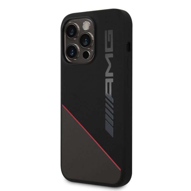 AMG Liquid Silicone Two Tone Zadní Kryt pro iPhone 14 Pro Max Black