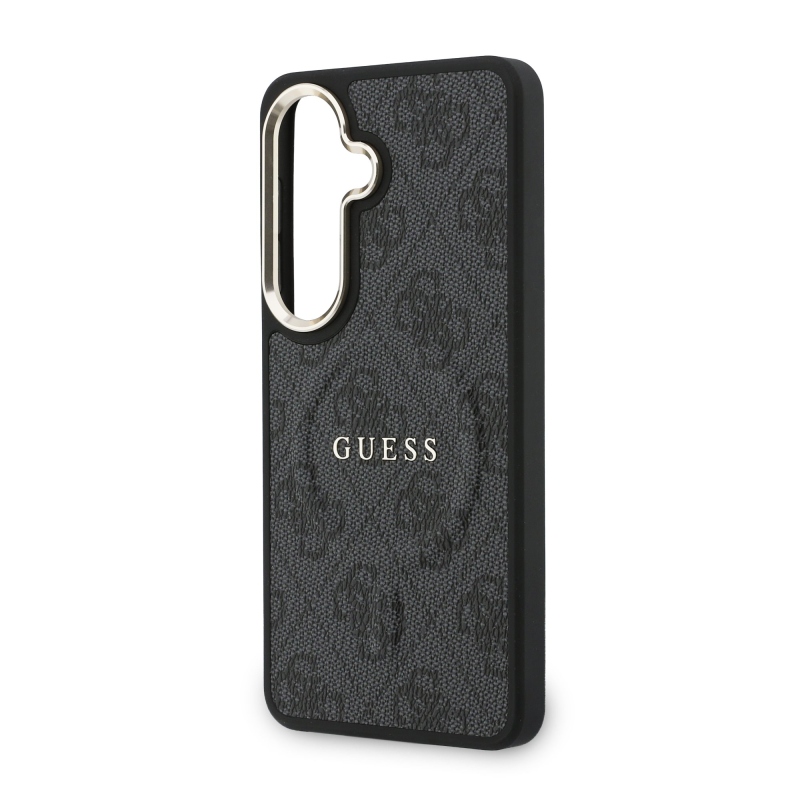 Guess PU Leather 4G Gold Frame Magnetic Zadní Kryt pro Samsung Galaxy S26+ Black