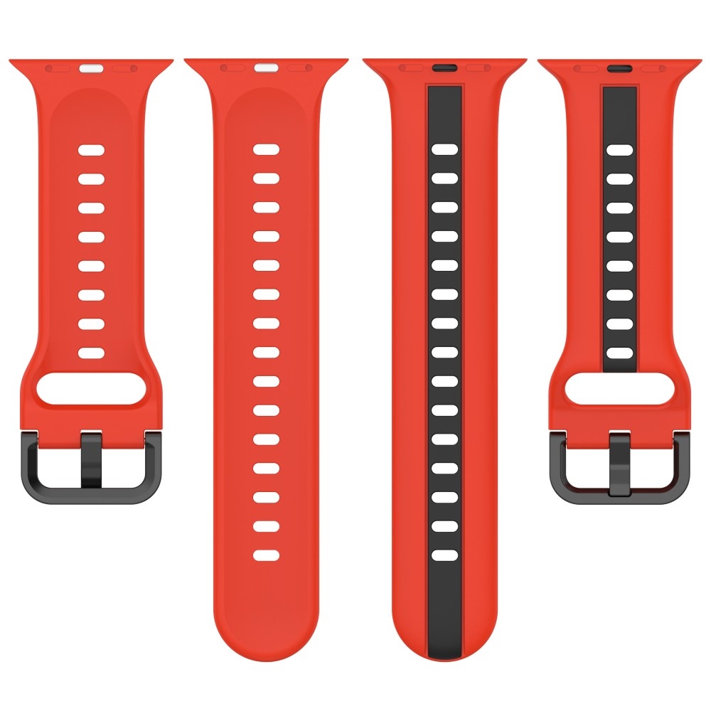 Strap silikonový řemínek na Apple Watch Ultra/Ultra 2 49mm/SE/SE 2022/2023 44mm/9/8/7 45mm/6/5/4 44mm/3/2/1 42 mm - červený/černý