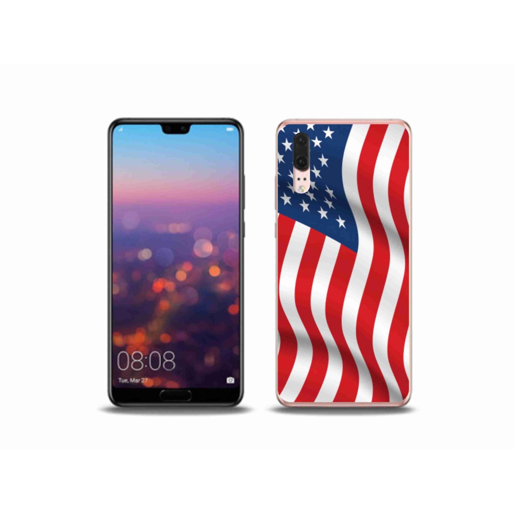 Gelový kryt mmCase na mobil Huawei P20 - USA vlajka