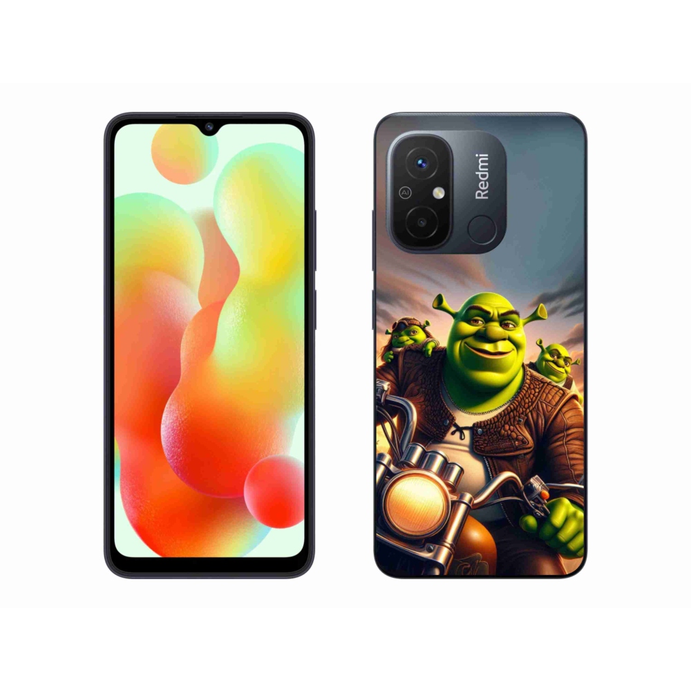 Gelový kryt mmCase na Xiaomi Redmi 12C - shrek na motorce