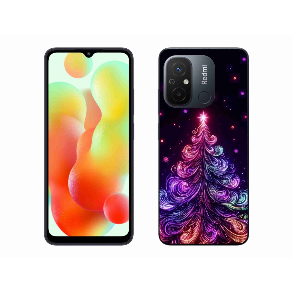 Gelový kryt mmCase na Xiaomi Redmi 12C - neonový vánoční stromek 1