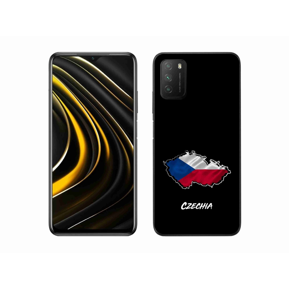 Gelový kryt mmCase na Xiaomi Poco M3 - Czechia černé pozadí