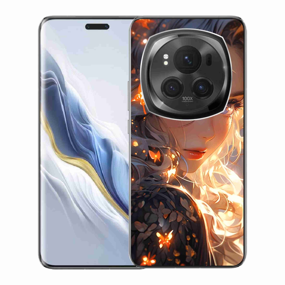 Gelový kryt mmCase na Honor Magic 6 Pro 5G - dívka a motýli