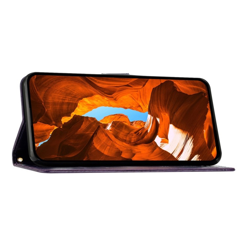 Flowers knížkové pouzdro na iPhone 17 Pro - tmavěfialové