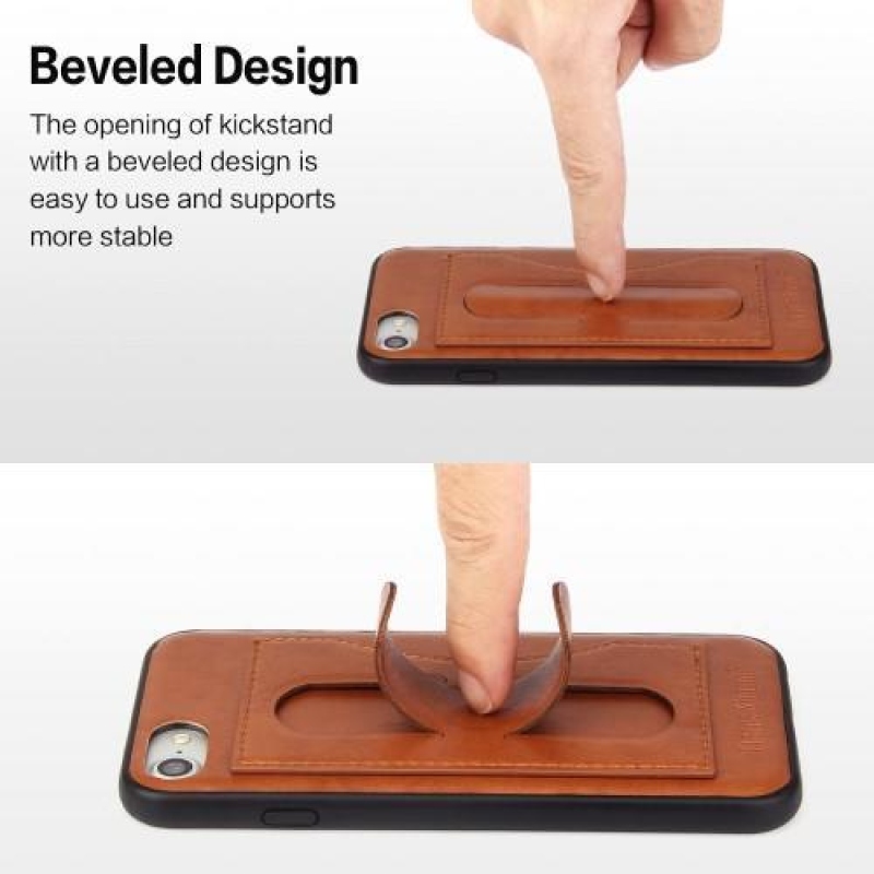 Shanny gelový obal se zády z PU kůže na iPhone 7 a iPhone 8 - zelený