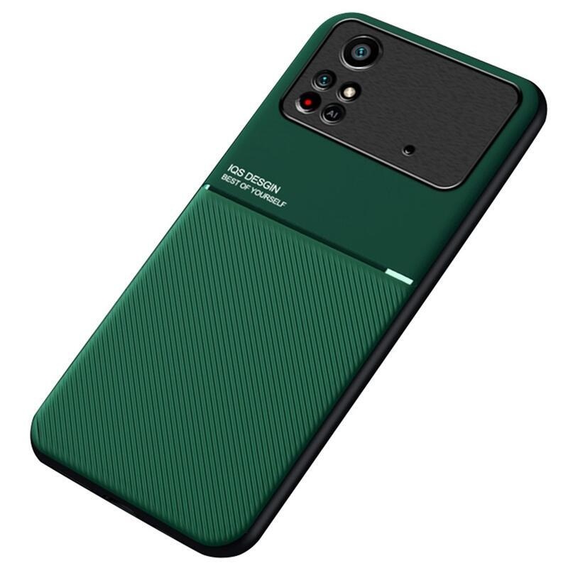 Sheet odolný gelový obal s PU kůží na mobil Xiaomi Poco M4 Pro 4G - zelený