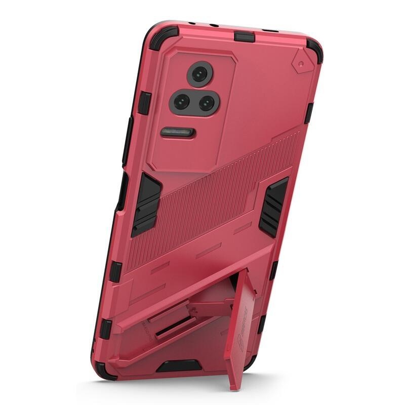 Shell odolný hybridný kryt s výklopným stojánkem na mobil Xiaomi Poco F4 5G - rose