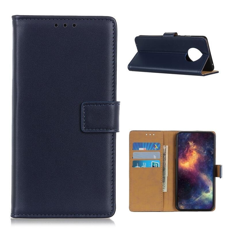 Shell PU kožené peněženkové pouzdro na mobil Xiaomi Redmi Note 9T 5G - modré