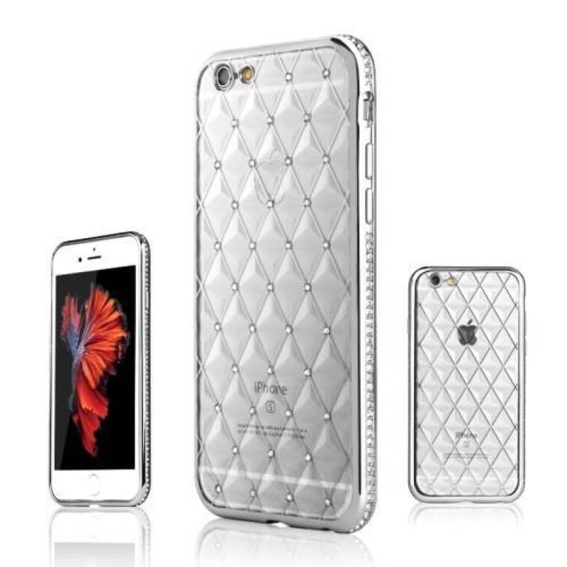 Shen zdobený gelový obal na iPhone 6s Plus a 6 Plus - stříbrný